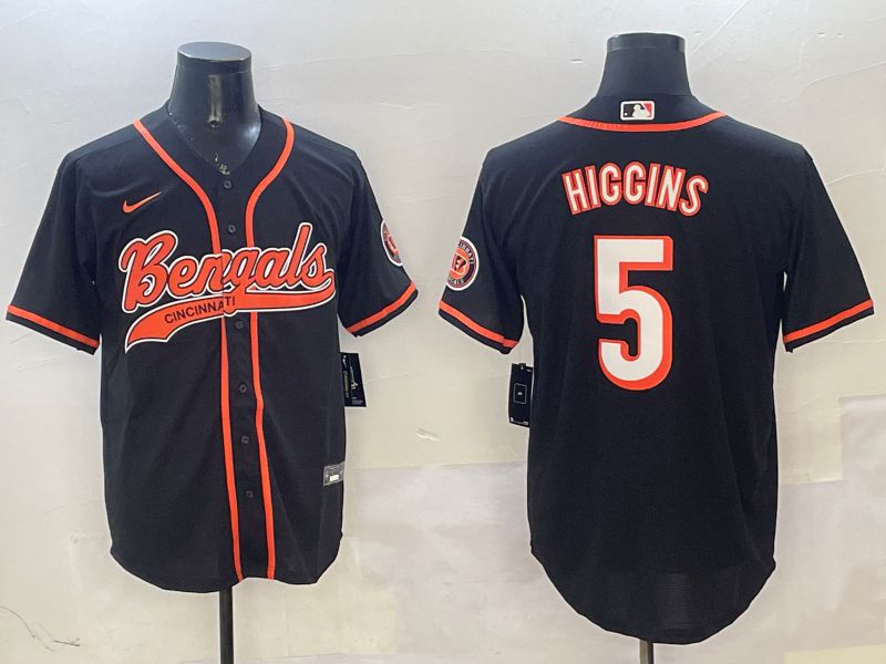 Men Cincinnati Bengals #5 Hiccins Black Joint Name 2025 Nike Limited NFL Jersey style 1->cincinnati bengals->NFL Jersey